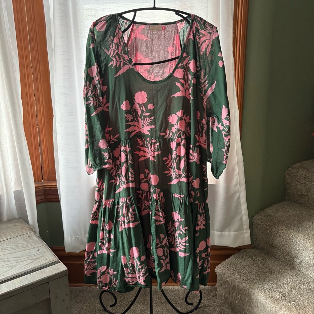 Pink Chicken cotton floral print dress | size XL